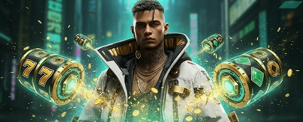 Jeetcity futuristic warrior slot character illustration